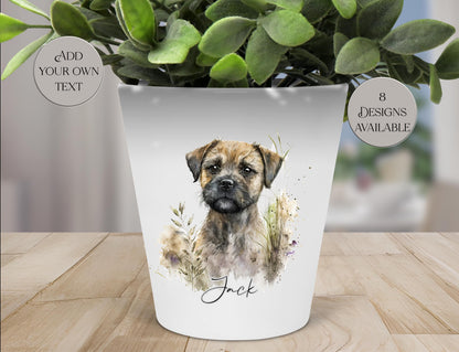 Personalised Border Terrier Plant Pot – Dog Lover Gift & Pen Holder