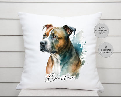 Personalised Staffordshire Bull Terrier Cushion | Custom Staffy Gift | Dog Lover Pillow