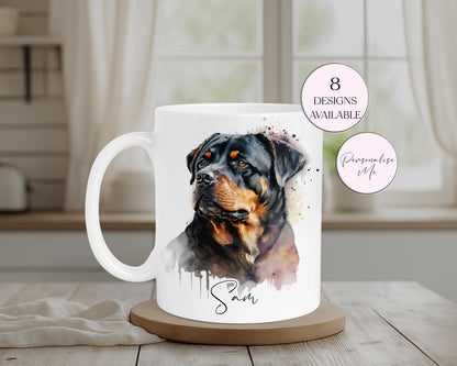 Personalised Rottweiler Mug – Custom Dog Lover Gift | With Matching Coaster Option