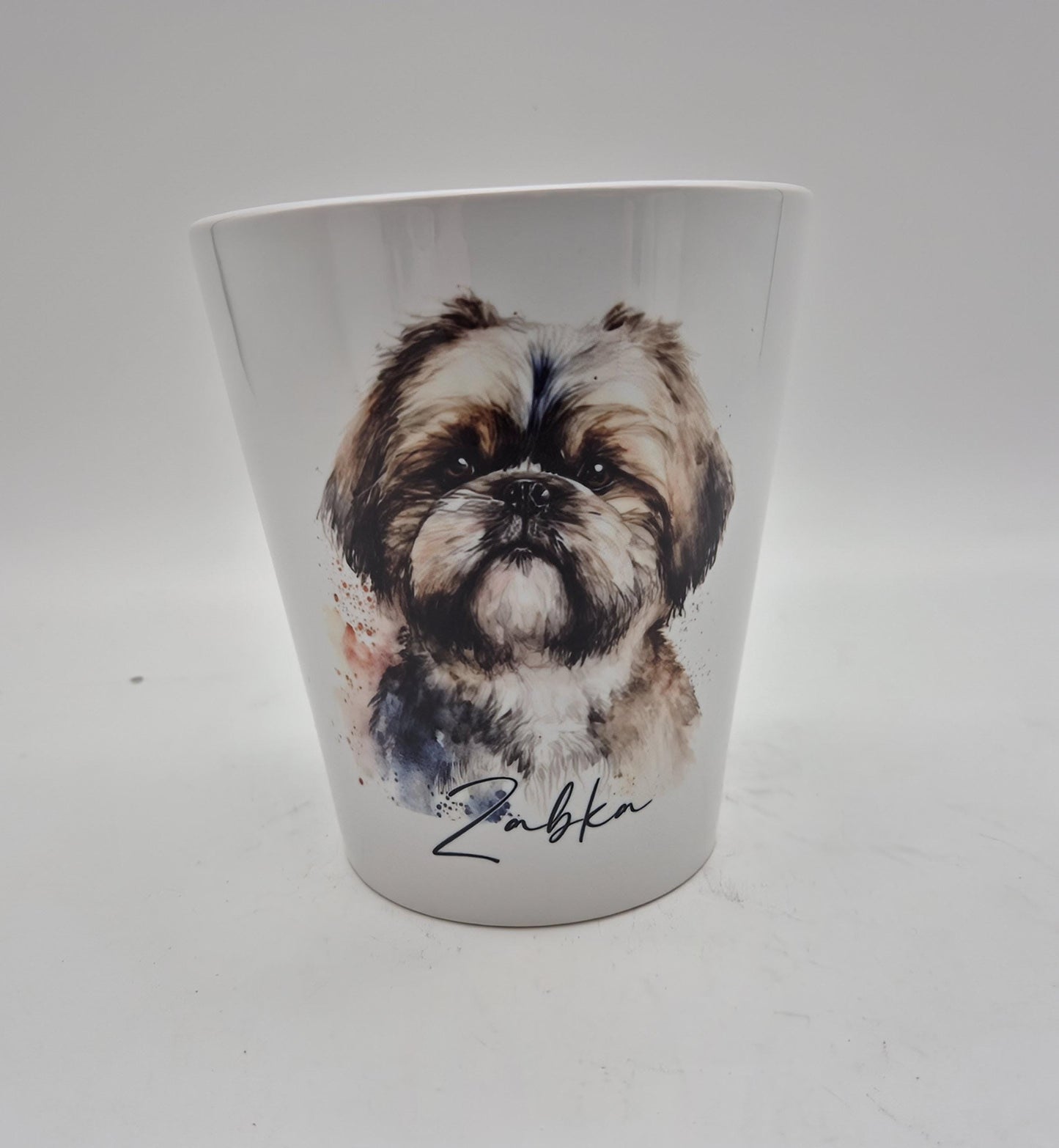 Personalised Shih Tzu Plant Pot – Custom Dog Gift | Pen Pot & Makeup Brush Holder