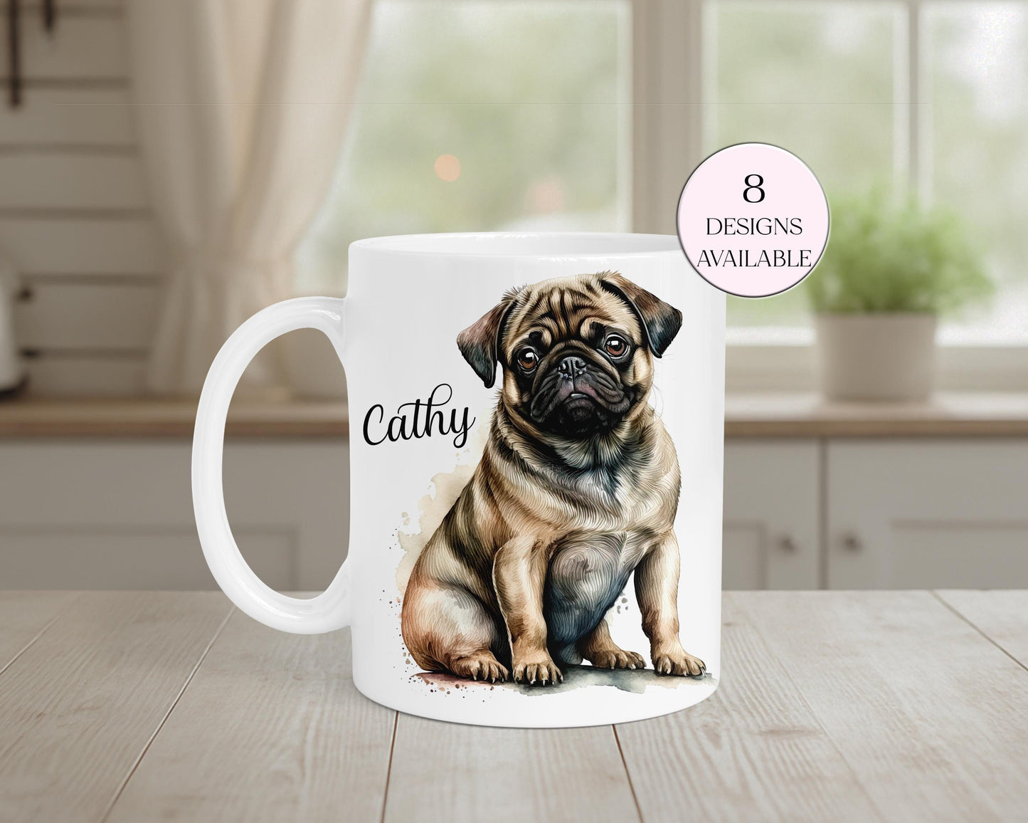 Personalised Pug Mug & Coaster Set | Dog Lover Gift