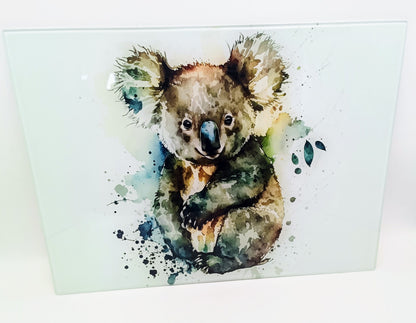 Personalised Koala Bear Glass Chopping Board | Cheese Board | Gift for Her | Housewarming Gift