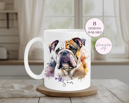 Personalised British Bulldog Mug – Custom Dog Lover Gift | With Matching Coaster Option