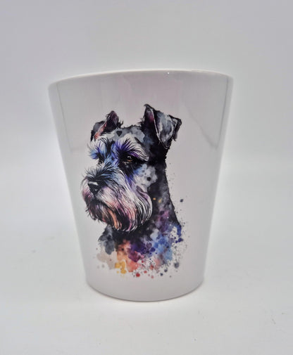 Personalised Schnauzer Plant Pot – Pen Holder, Desk Organiser & Dog Lover Gift - Memorial Keepsake
