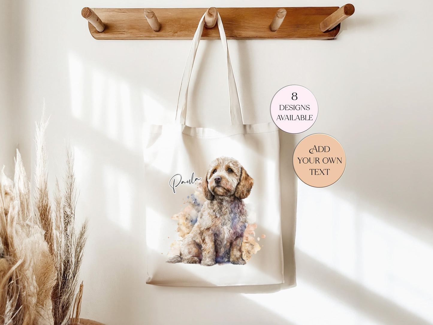 Personalised Watercolour Cockapoo Tote Bag – Dog Lover Reusable Shopper