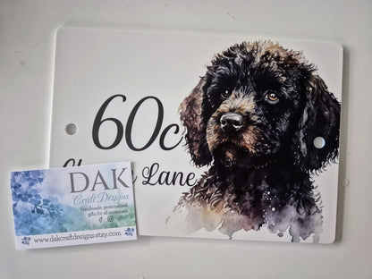 Personalised Watercolour Cockapoo House Sign | Acrylic Gate Plaque | New Home Gift