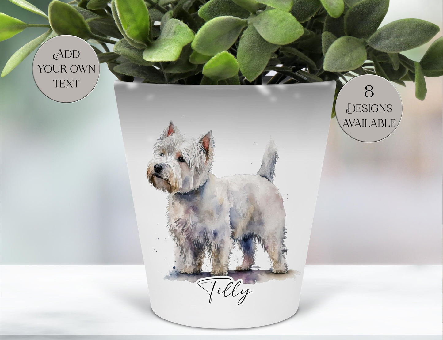 Personalised West Highland Terrier Plant Pot & Pen Holder | Westie Gift