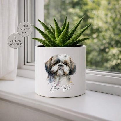 Personalised Shih Tzu Plant Pot – Custom Dog Lover Gift | Succulent Planter