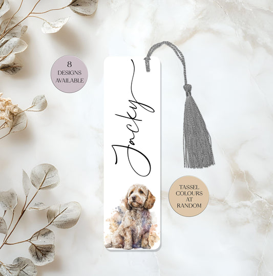 Personalised Metal Cockapoo Bookmark | Custom Dog Lover Gift | Book Lover Keepsake with Tassel