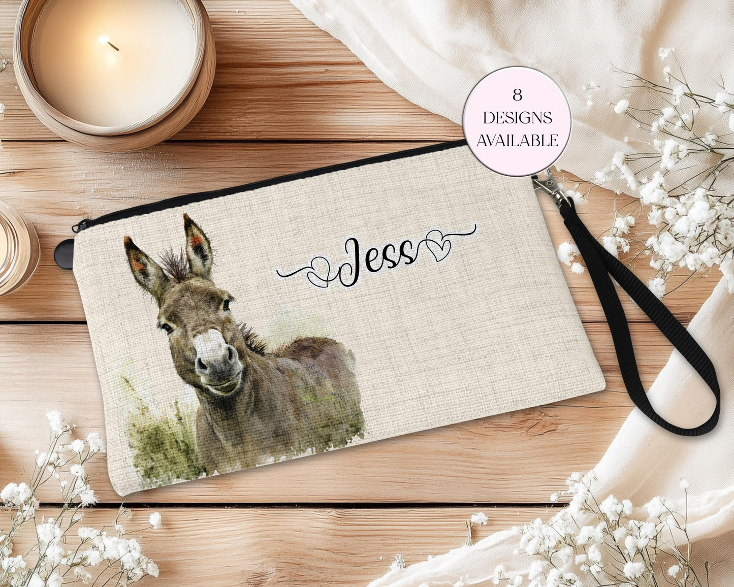 Personalised Donkey Makeup Bag | Cosmetic Pouch | Donkey Lover Gift