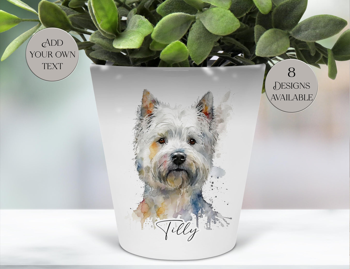 Personalised West Highland Terrier Plant Pot & Pen Holder | Westie Gift
