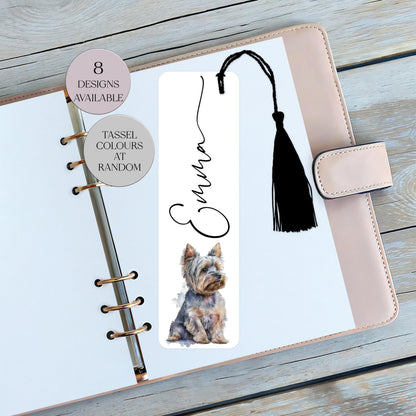 Personalised Yorkshire Terrier Bookmark | Metal Yorkie Gift with Tassel | Custom Dog Lover Bookmark