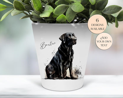Personalised Black Labrador Printed Plant Pot – Dog Lover Gift - Pen Holder & Desk Organiser - Memorial Keepsake