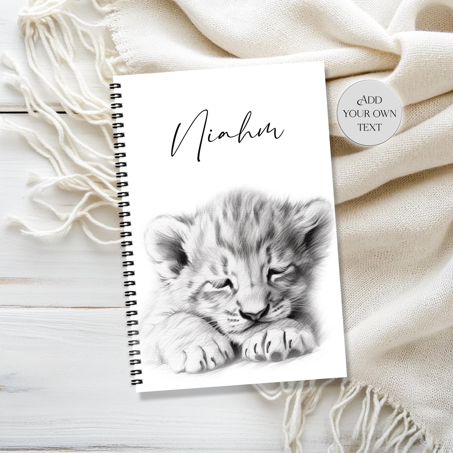 Personalised Lion Notebook | Lion Cub Notepad | A5 or A4