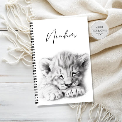 Personalised Lion Notebook | Lion Cub Notepad | A5 or A4