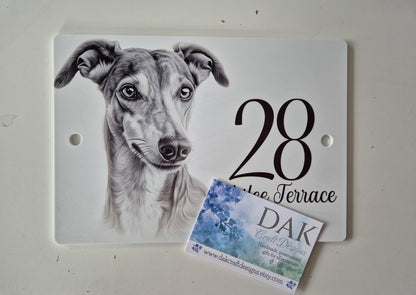 Personalised Greyhound House Sign | Acrylic Gate Plaque | New Home Gift