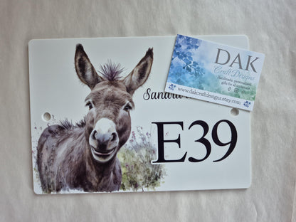 Personalised Watercolour Donkey House Sign | Acrylic Gate Plaque | New Home Gift