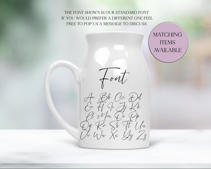 Personalised Cockerel Milk Jug – Watercolour Rooster Ceramic Flower Vase