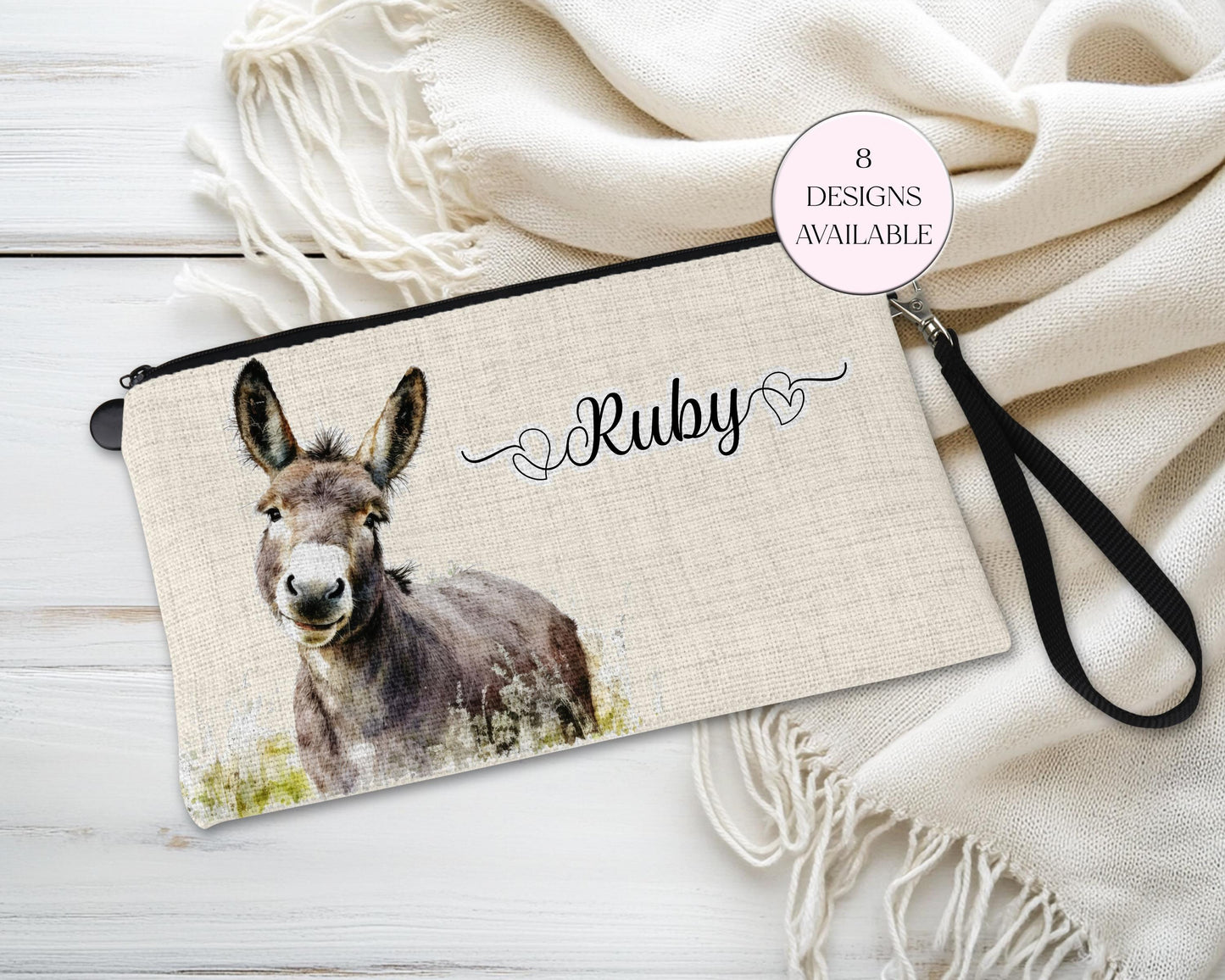 Personalised Donkey Makeup Bag | Cosmetic Pouch | Donkey Lover Gift