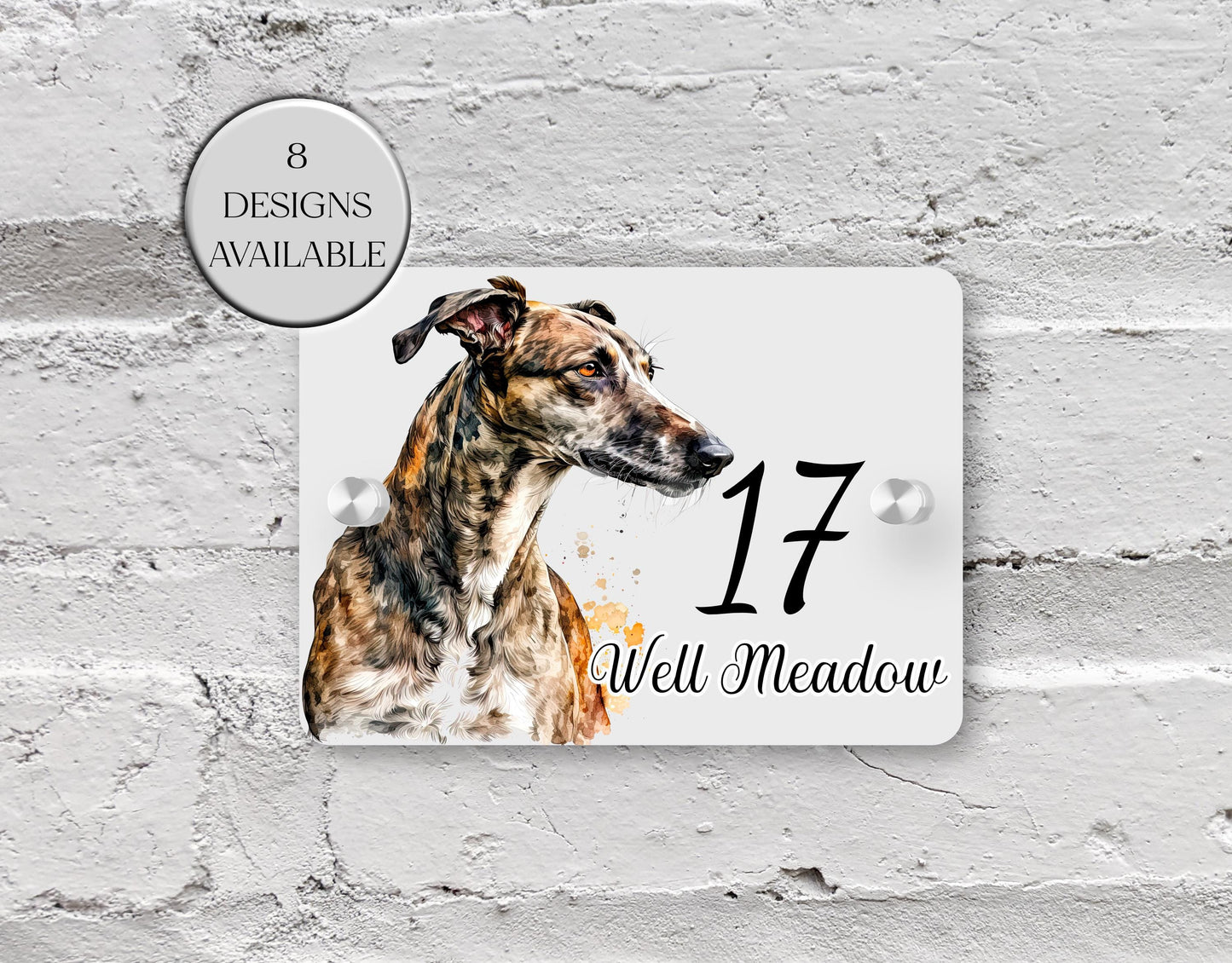Personalised Greyhound House Sign | Acrylic Gate Plaque | New Home Gift