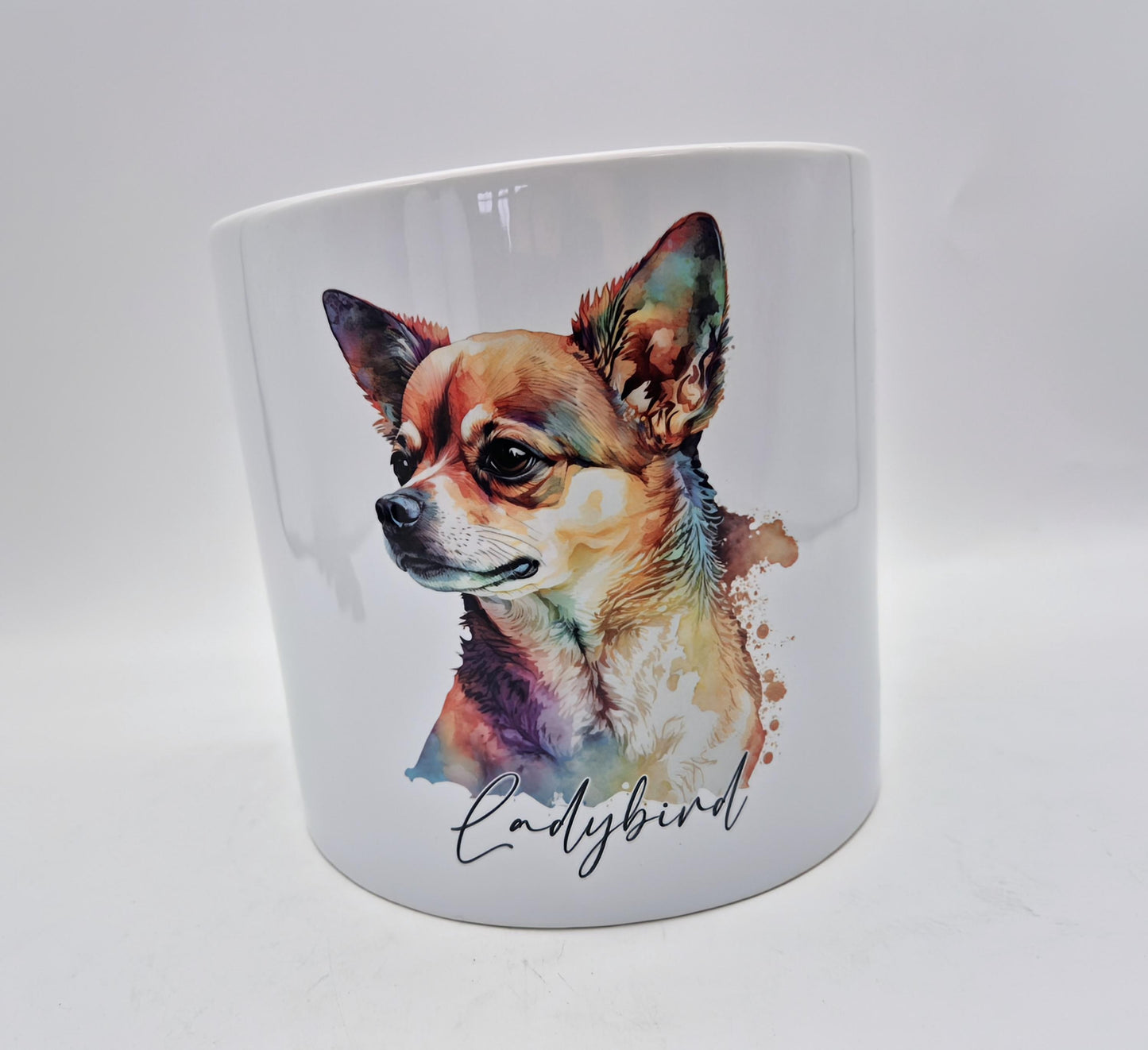 Personalised Chihuahua Plant Pot – Watercolour Dog Lover Gift | Succulent Planter
