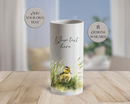 Personalised Duck Ceramic Vase – Custom Watercolour Duckling Flower Pot