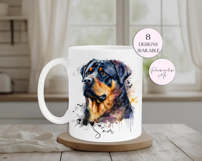 Personalised Rottweiler Mug – Custom Dog Lover Gift | With Matching Coaster Option