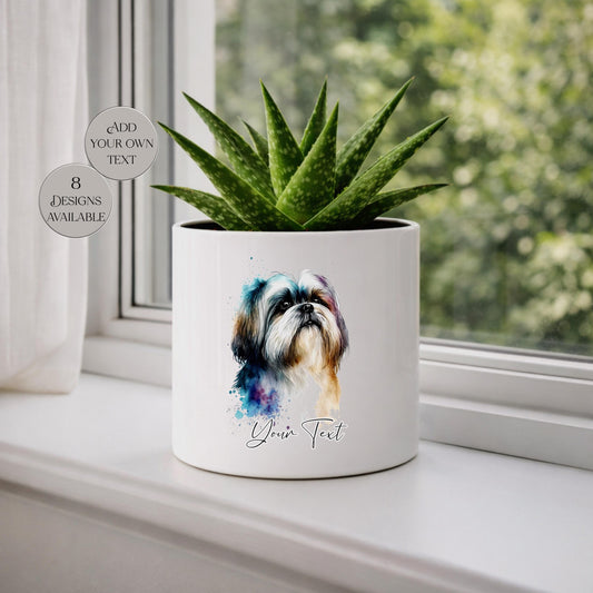 Personalised Shih Tzu Plant Pot – Custom Dog Lover Gift | Succulent Planter