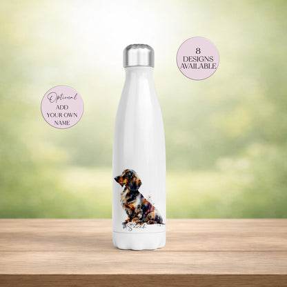 Personalised Dachshund Water Bottle – Stainless Steel Insulated | Sausage Dog Gift