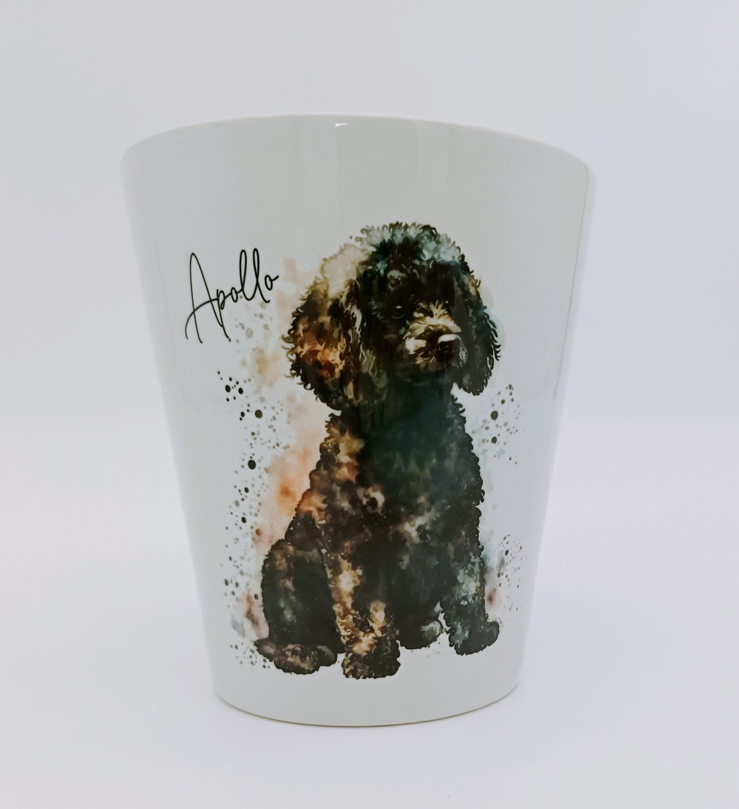 Personalised Black Poodle Plant Pot | Custom Dog Lover Gift | Poodle Pen Pot & Planter