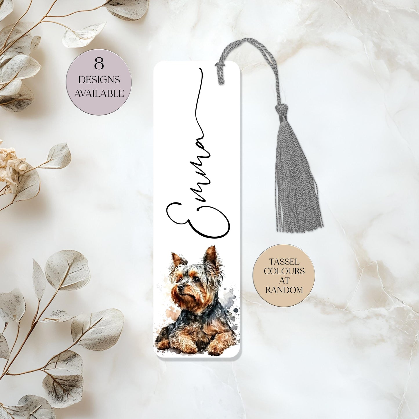 Personalised Yorkshire Terrier Bookmark | Metal Yorkie Gift with Tassel | Custom Dog Lover Bookmark