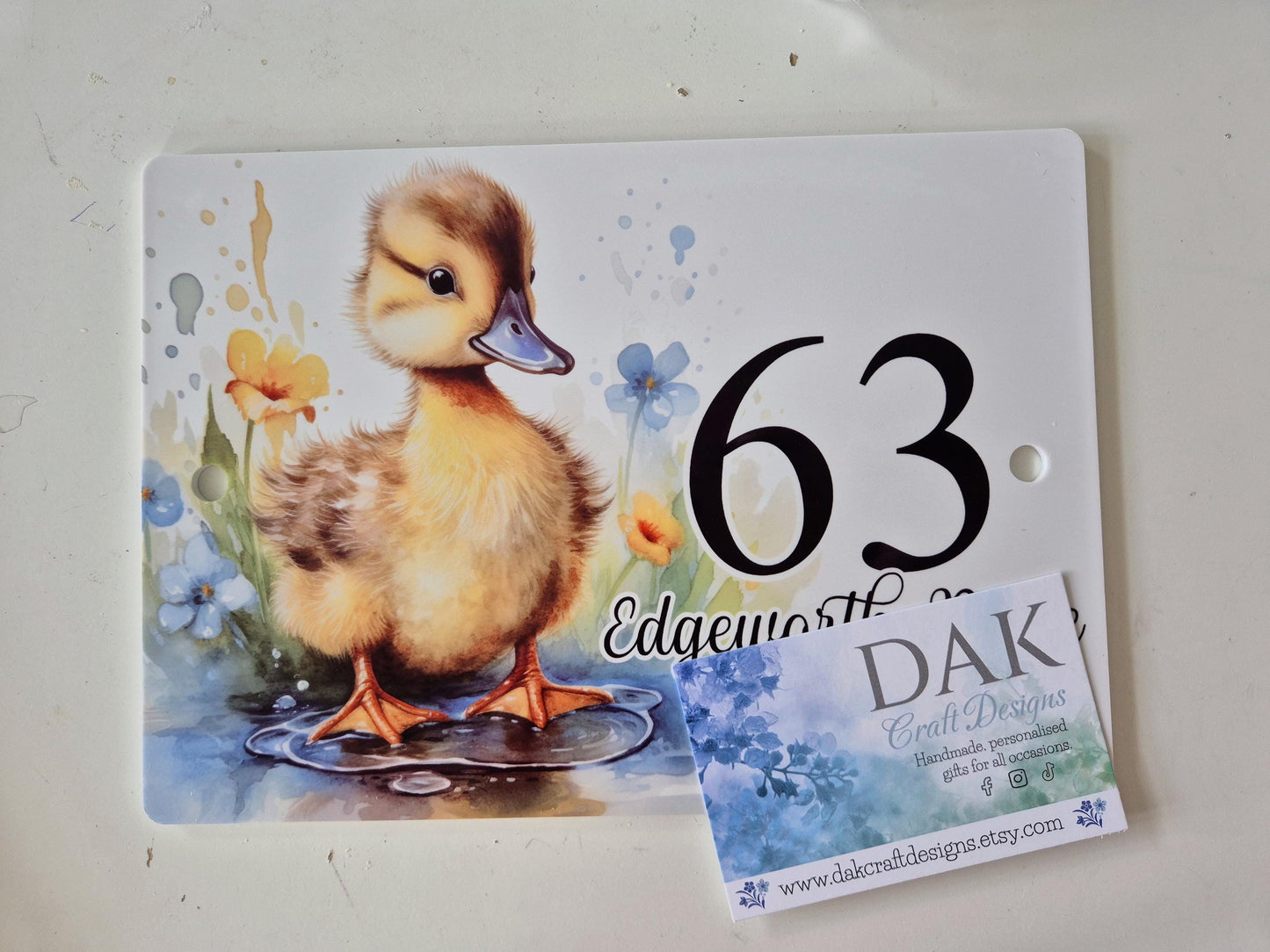 Personalised Watercolour Duck House Sign | Acrylic Gate Plaque | New Home Gift