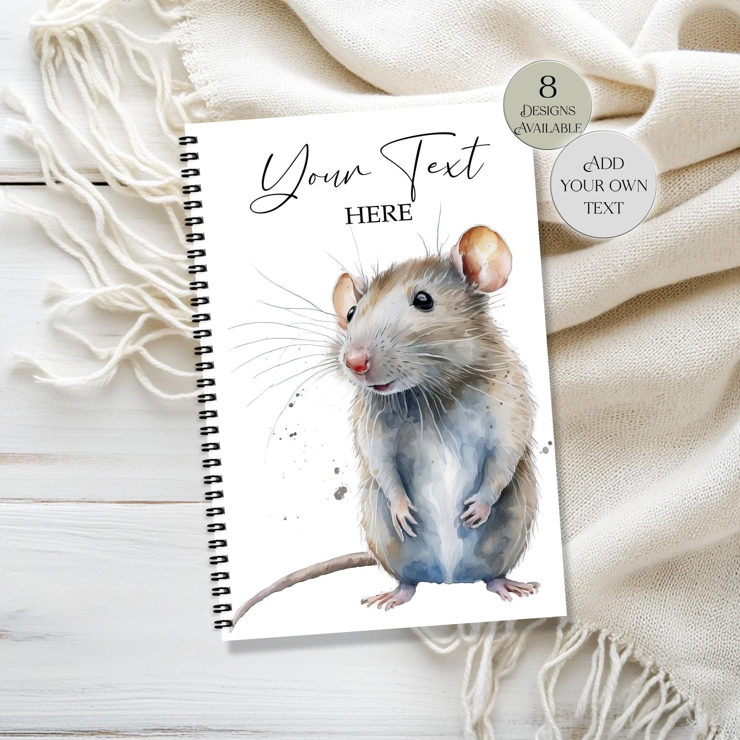 Personalised Rat Notebook – Custom A4 & A5 Notepad | Rat Lover Gift