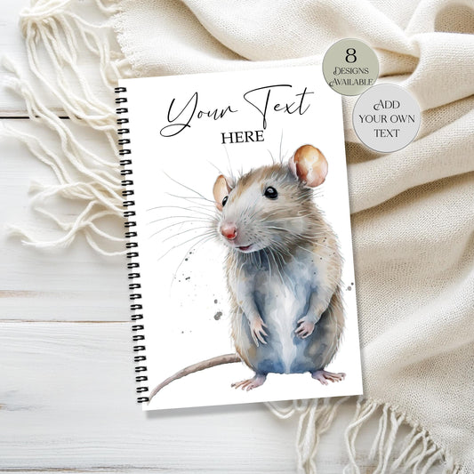 Personalised Rat Notebook – Custom A4 & A5 Notepad | Rat Lover Gift