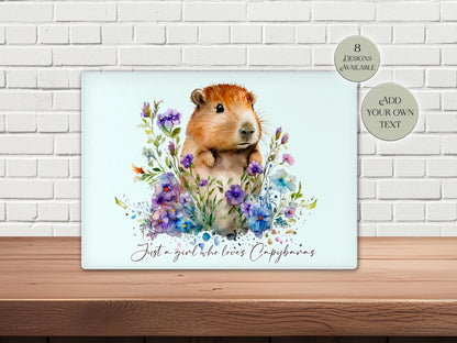 Personalised Capybara Glass Chopping Board | A3 or A4 | Unique Gift