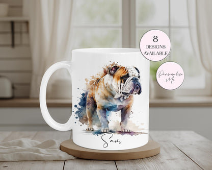 Personalised British Bulldog Mug – Custom Dog Lover Gift | With Matching Coaster Option
