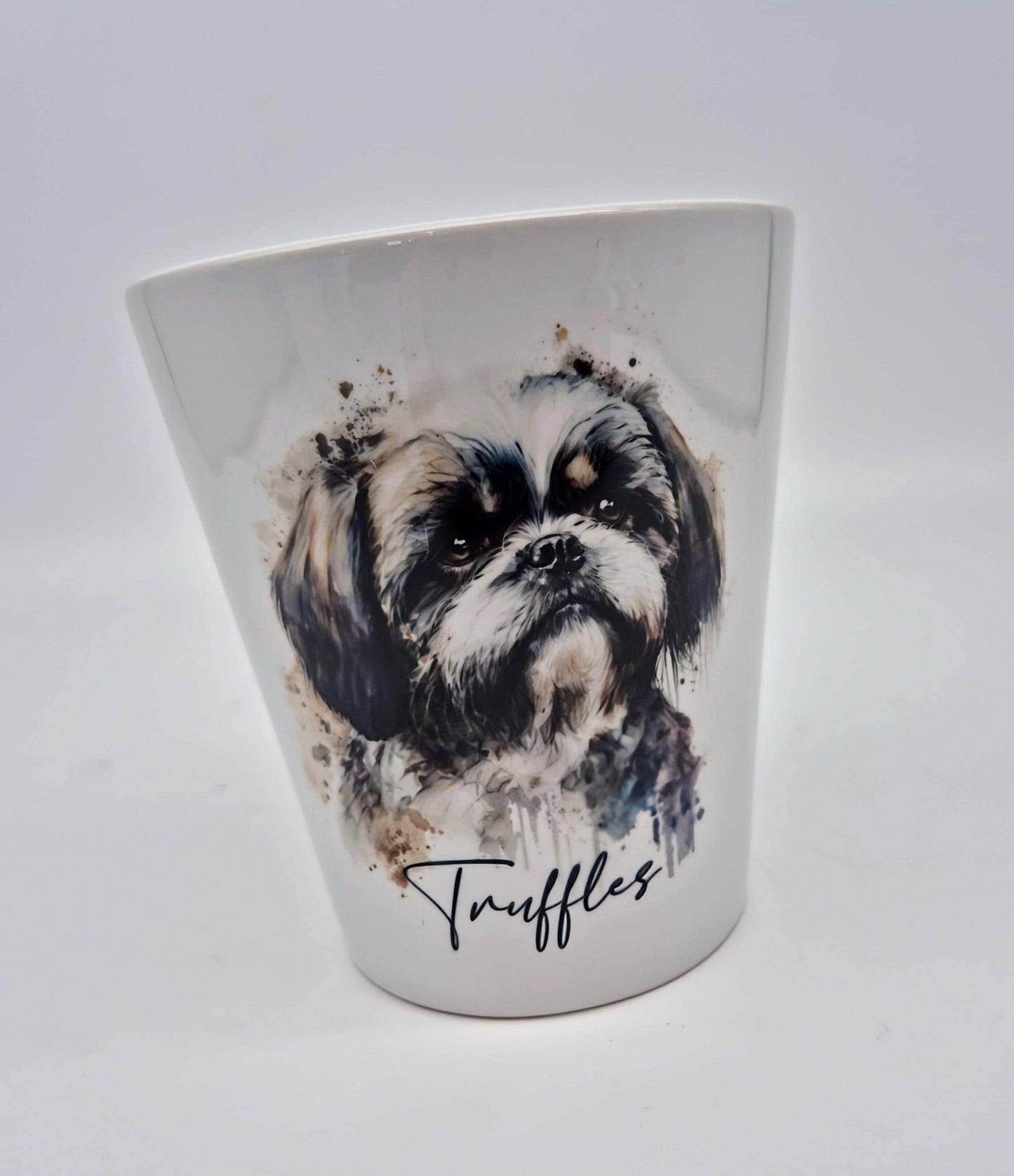 Personalised Shih Tzu Plant Pot – Custom Dog Gift | Pen Pot & Makeup Brush Holder