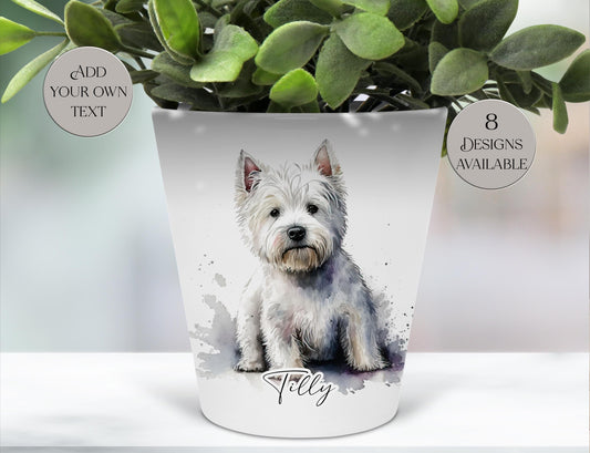 Personalised West Highland Terrier Plant Pot & Pen Holder | Westie Gift