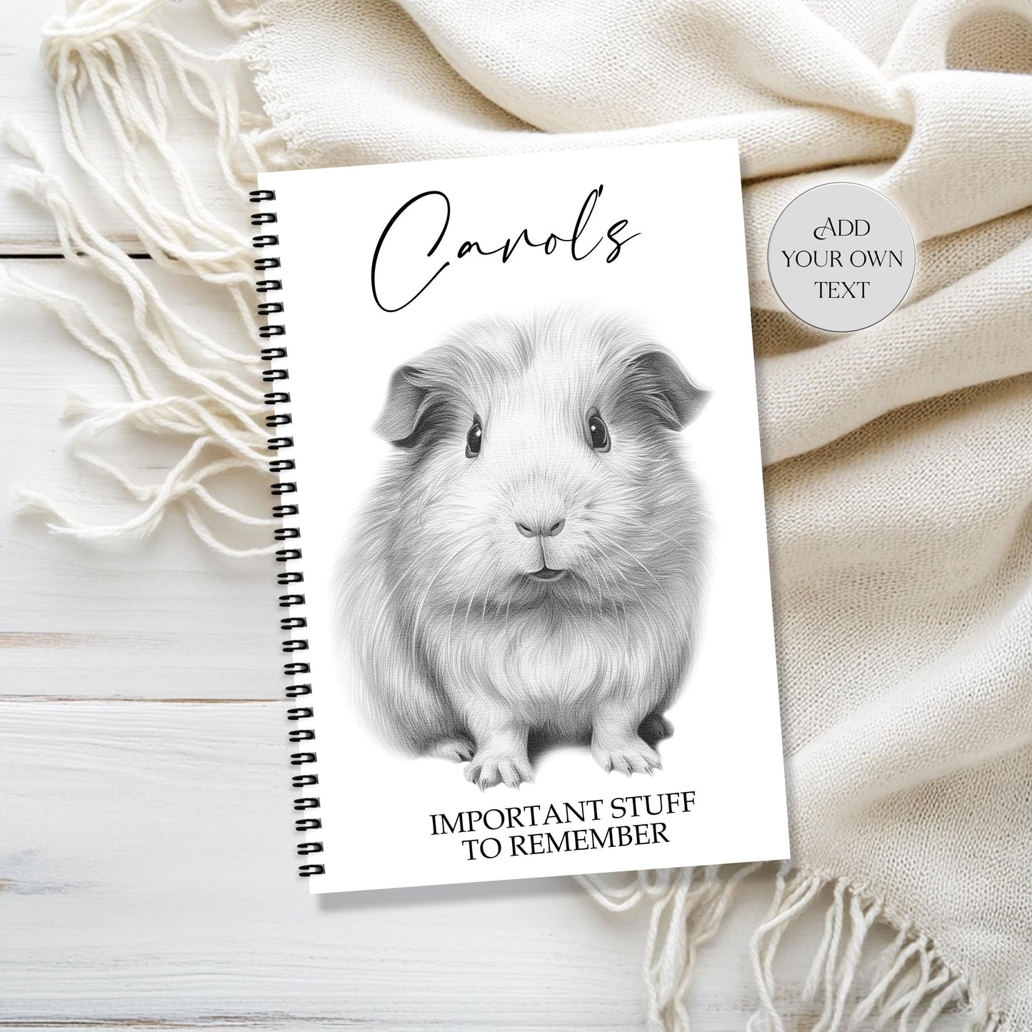 Personalised Guinea Pig Notebook – Custom A4 & A5 Notepad | Guinea Pig Lover Gift