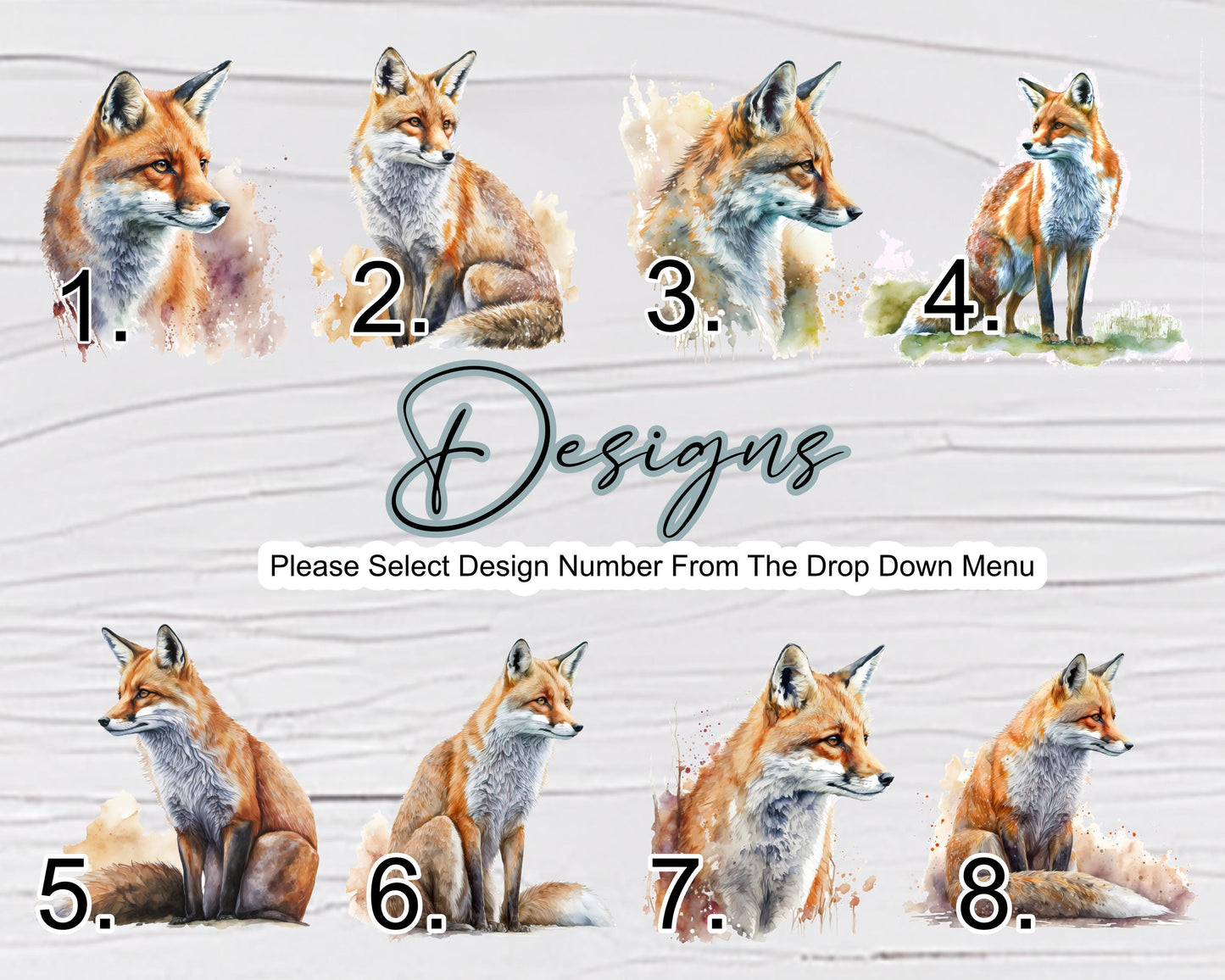 Personalised Watercolour Fox Glass Wall Clock | Woodland Home Décor | Unique Gift for Fox Lovers