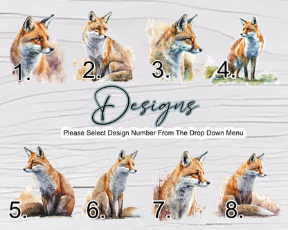 Personalised Watercolour Fox Glass Wall Clock | Woodland Home Décor | Unique Gift for Fox Lovers