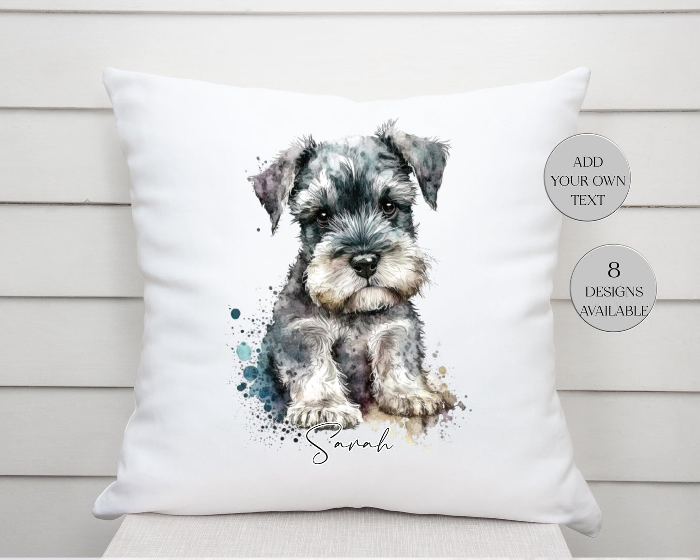 Personalised Schnauzer Cushion | Custom Dog Pillow | Gift for Dog Lovers
