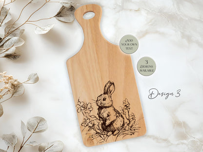 Personalised Bunny Rabbit Cutting Board – Custom Engraved Wooden Kitchen Gift