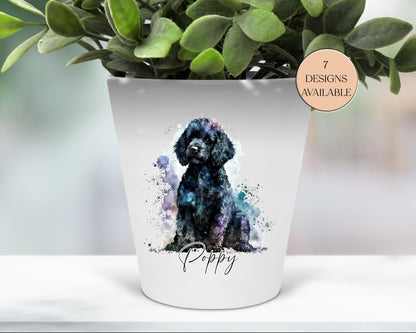 Personalised Black Poodle Plant Pot | Custom Dog Lover Gift | Poodle Pen Pot & Planter