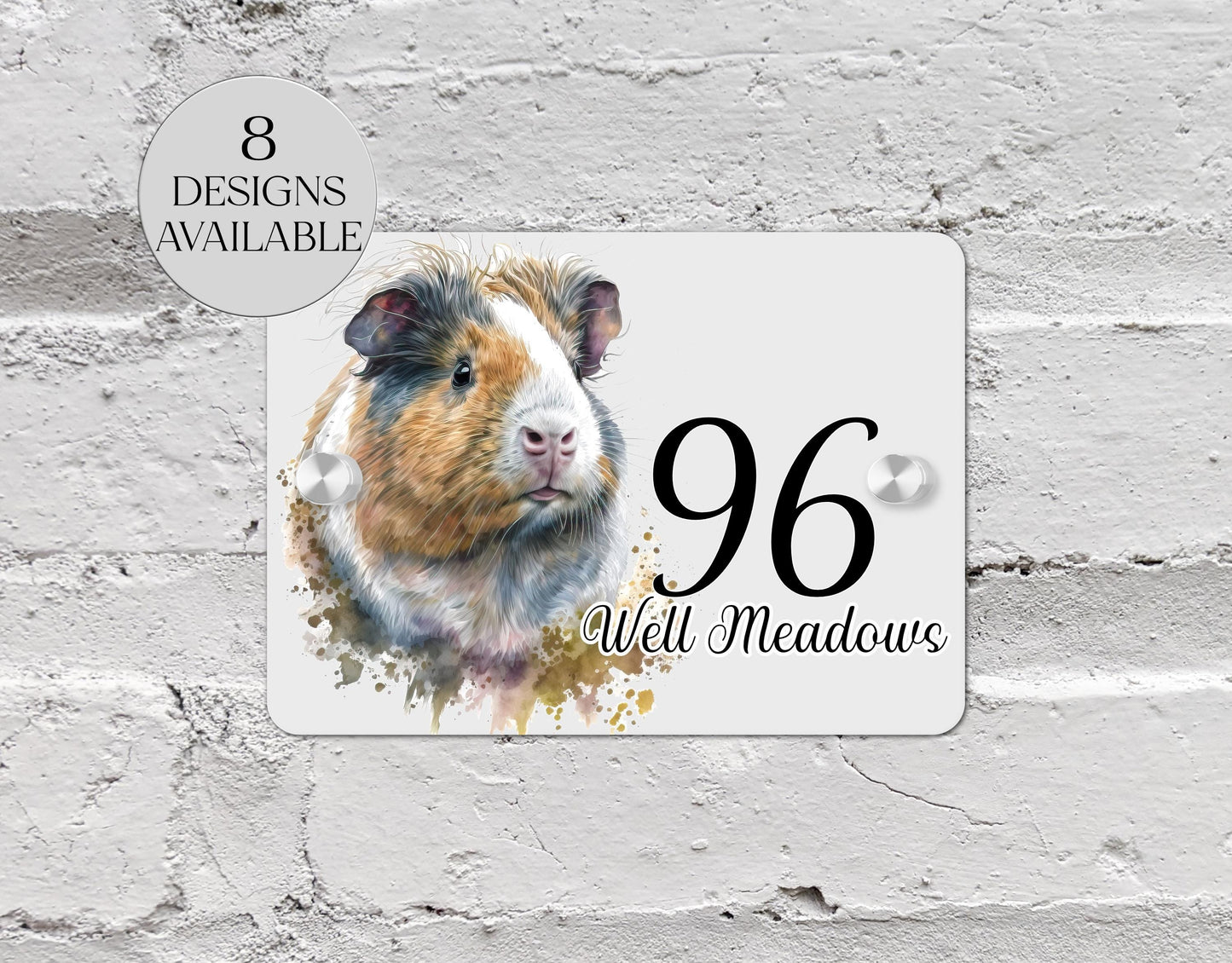 Personalised Guinea Pig Acrylic House Sign | Custom House Number Plaque | New Home Gift