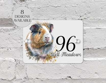 Personalised Guinea Pig Acrylic House Sign | Custom House Number Plaque | New Home Gift