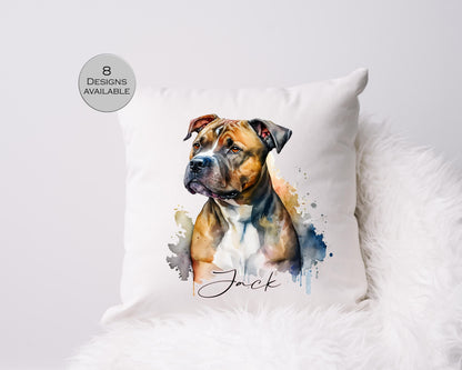 Personalised Staffordshire Bull Terrier Cushion | Custom Staffy Gift | Dog Lover Pillow