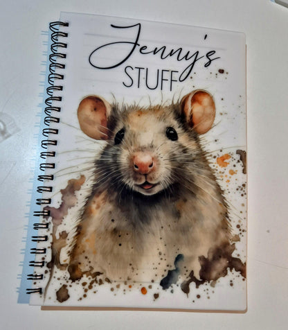 Personalised Rat Notebook – Custom A4 & A5 Notepad | Rat Lover Gift