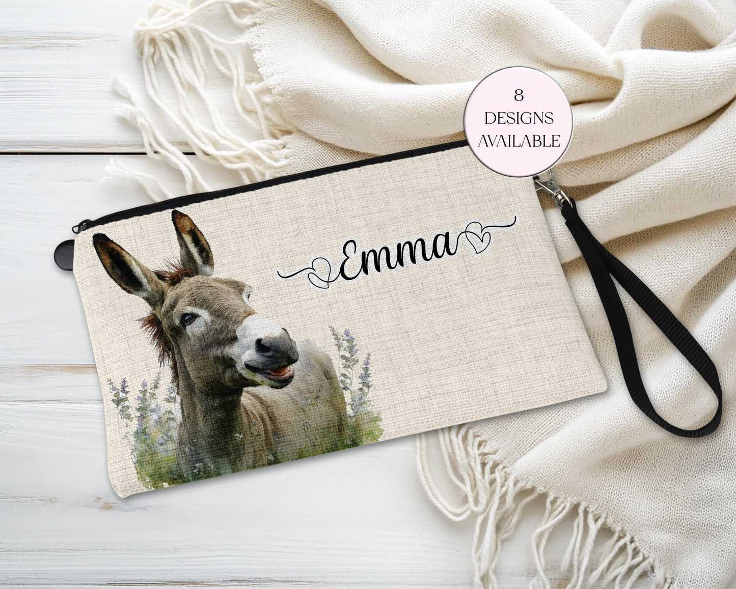 Personalised Donkey Makeup Bag | Cosmetic Pouch | Donkey Lover Gift
