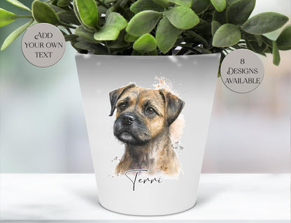 Personalised Border Terrier Plant Pot – Dog Lover Gift & Pen Holder